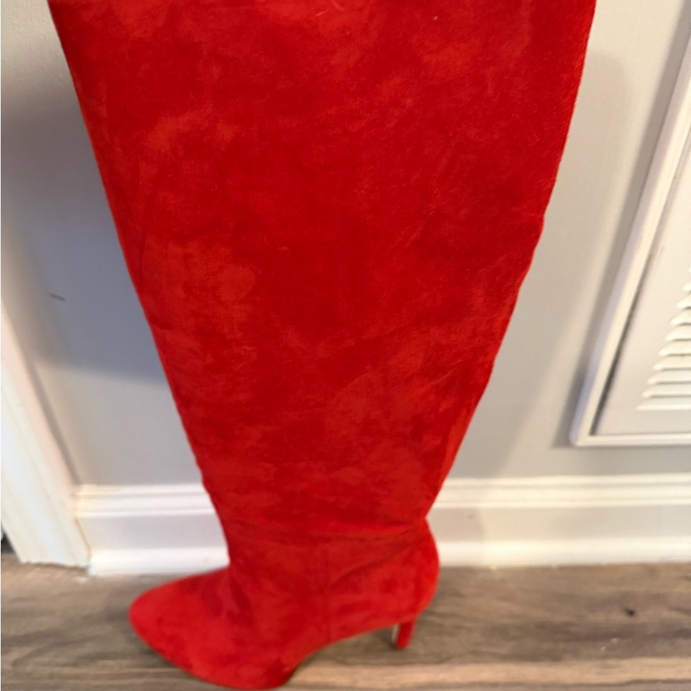 Nine West Bold Red Over the Knee Boots